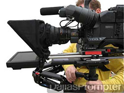 Our 8” steadicam prompter at work.
