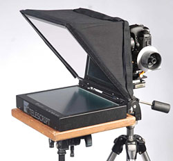 If you shot is static, we don’t have to build the prompter on a tripod.  And this will save you a rental fee if your tripod won’t support a teleprompter.